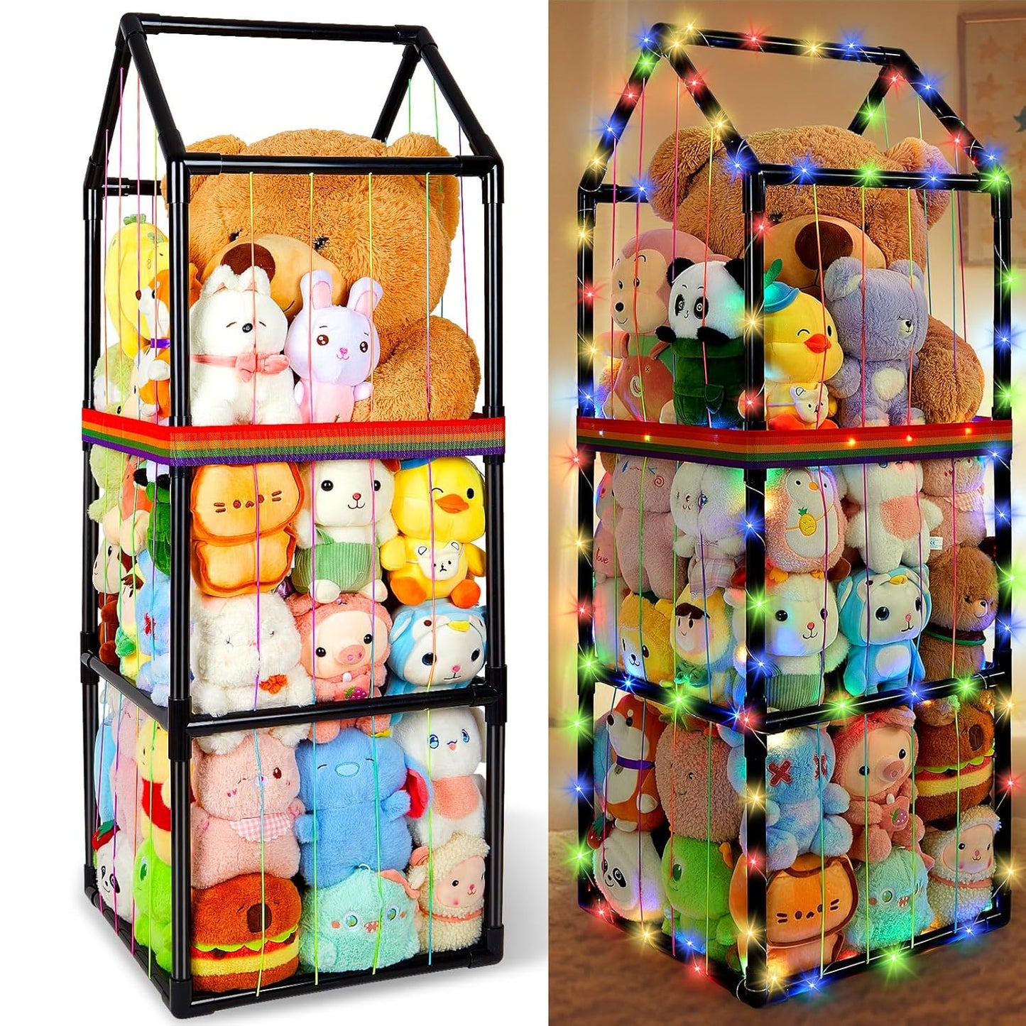 Unicorn Castle Stuffed Animals Storage Organizer for Kids Playroom