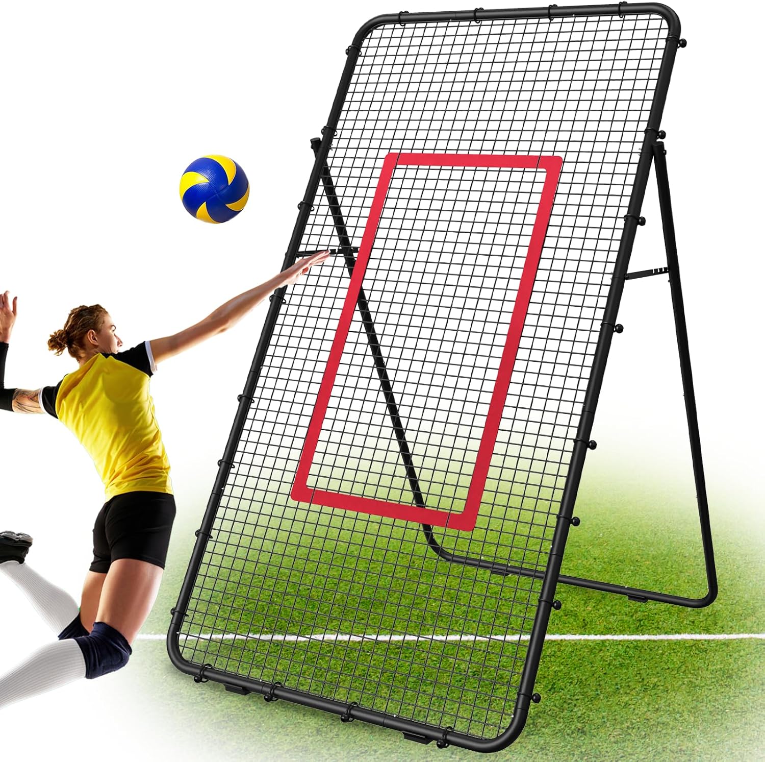 Adjustable Volleyball Rebounder Net for Training Skills & Drills