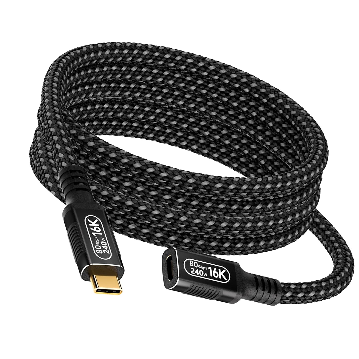 6.6FT USB C Extension Cable - 80Gbps Data Transfer & 240W Charging
