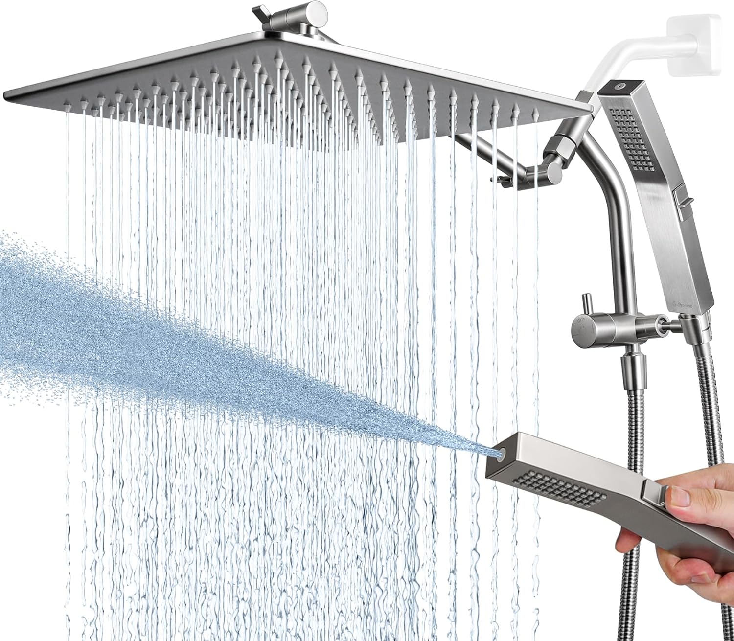 G-Promise All Metal 12 Inch Rain Shower Head with Handheld