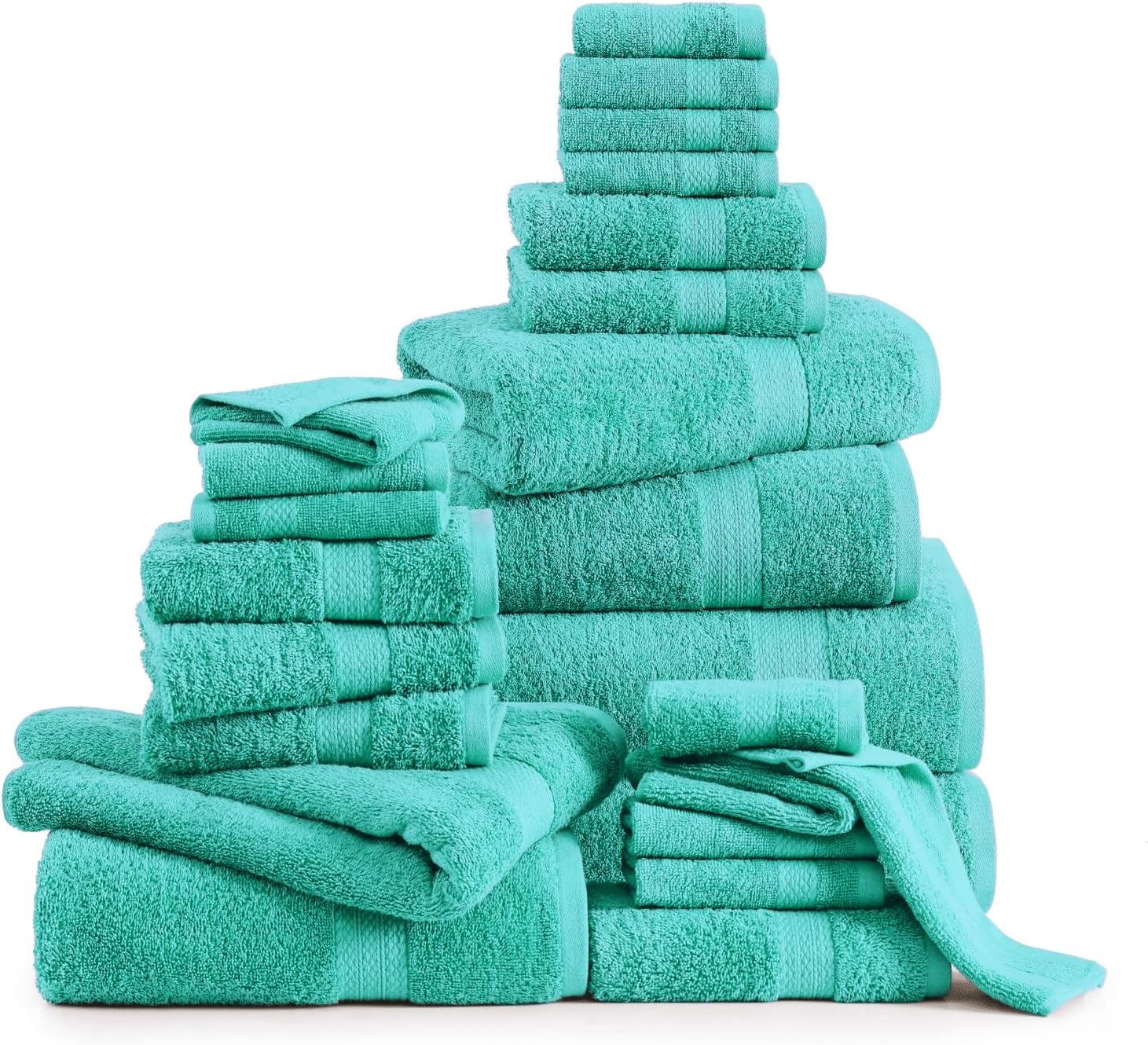 Luxurious 24-Piece Mercerized Cotton Bathroom Towel Set