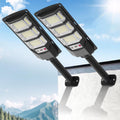 Solar Street Lights Outdoor 2 Pack - Bright Motion Sensor Flood Lights