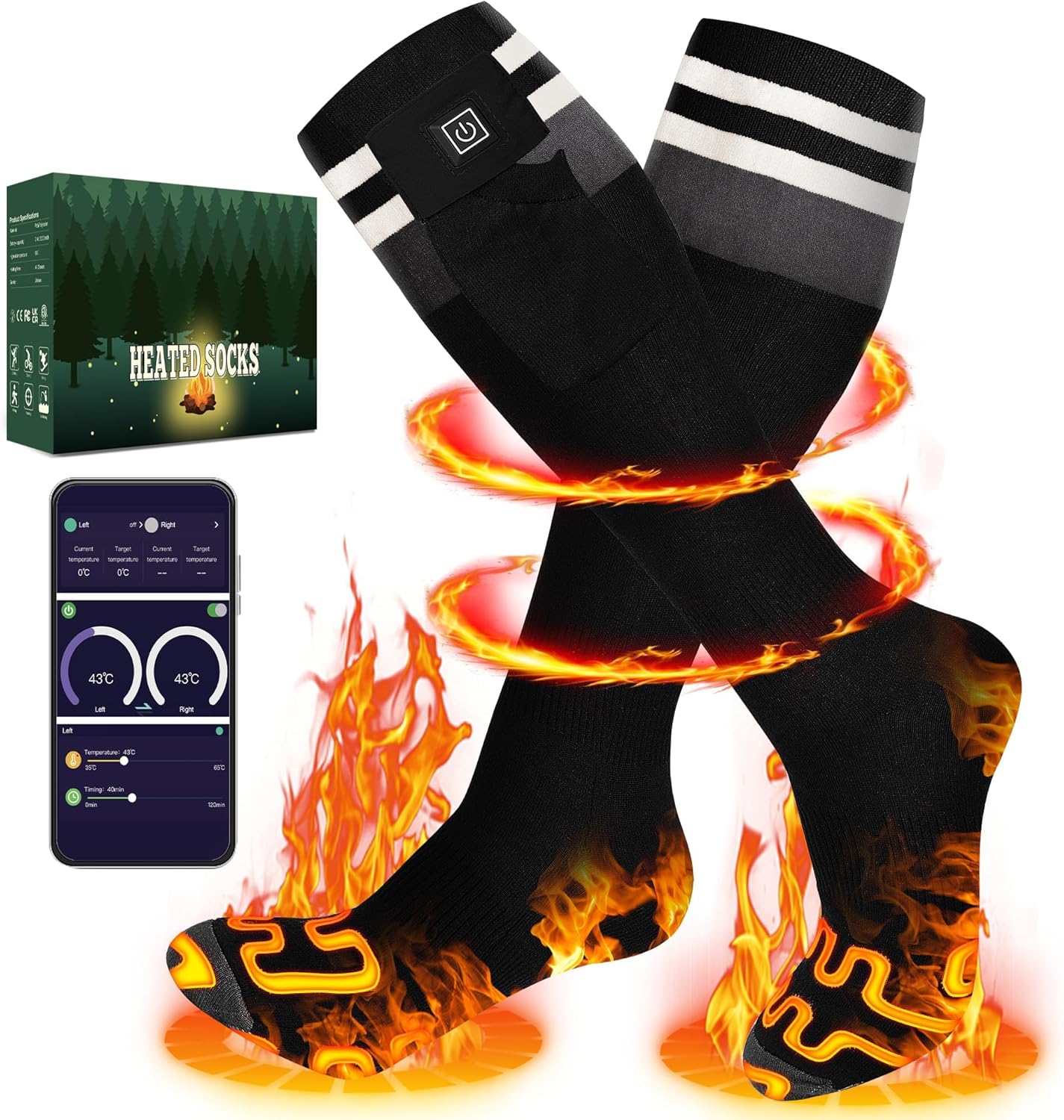 Meoneo Heated Socks for Men Women with APP Control and Comfort