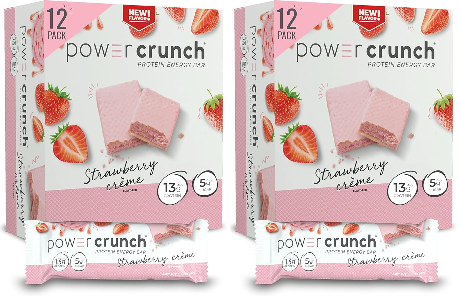 Power Crunch Protein Wafer Bars, Delicious Strawberry Creme Snack