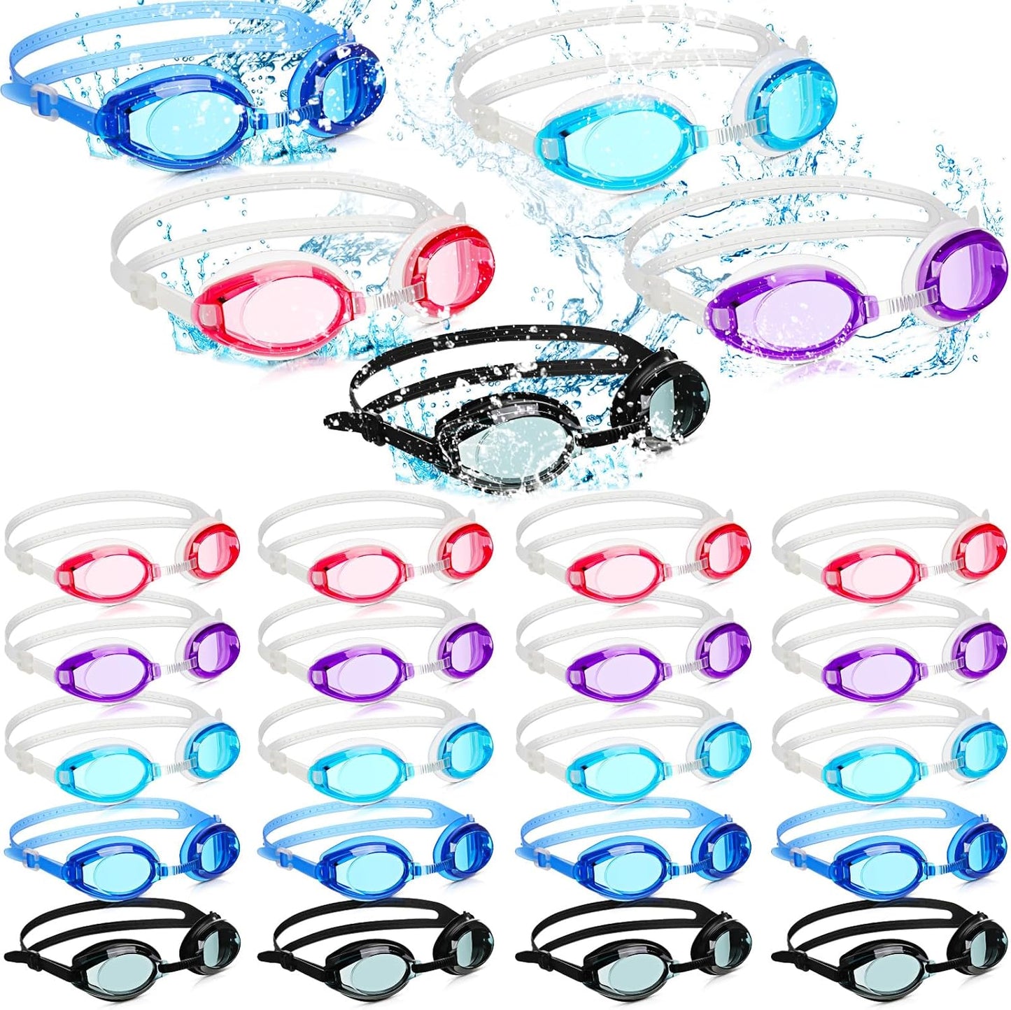 30 Pcs Kids Swim Goggles for Boys and Girls - Fun Colors