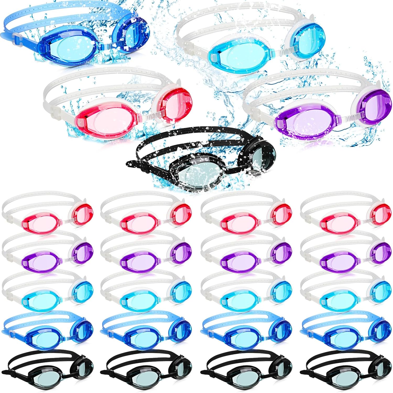 30 Pcs Kids Swim Goggles for Boys and Girls - Fun Colors