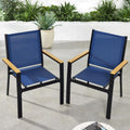 Stackable Outdoor Textilene Chairs Set of 2 - Weather Resistant