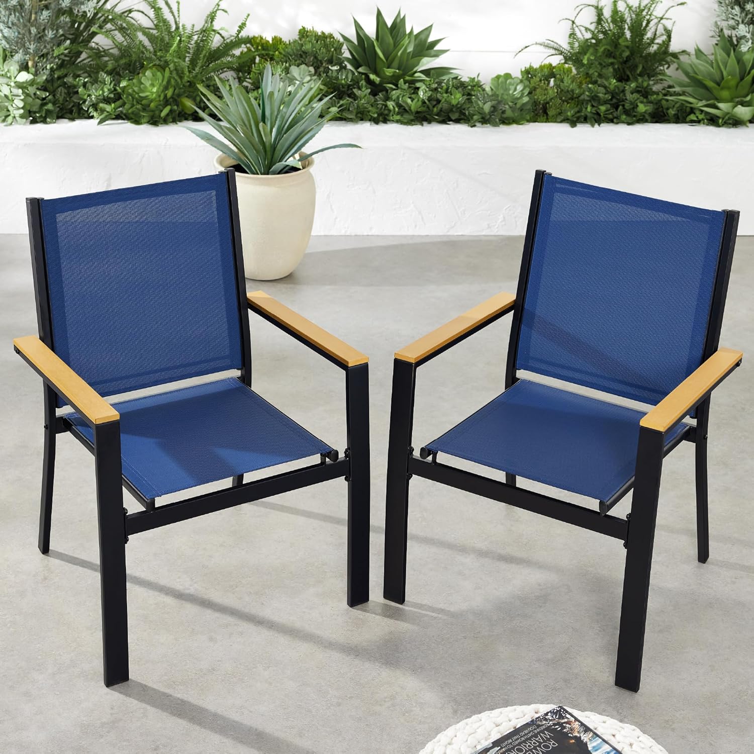 Stackable Outdoor Textilene Chairs for Comfortable Dining