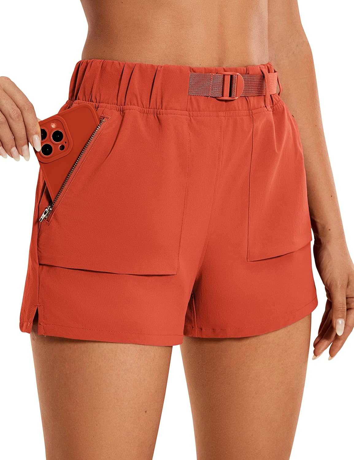 CRZ YOGA Women's Waterproof Stretch Hiking Shorts for Summer