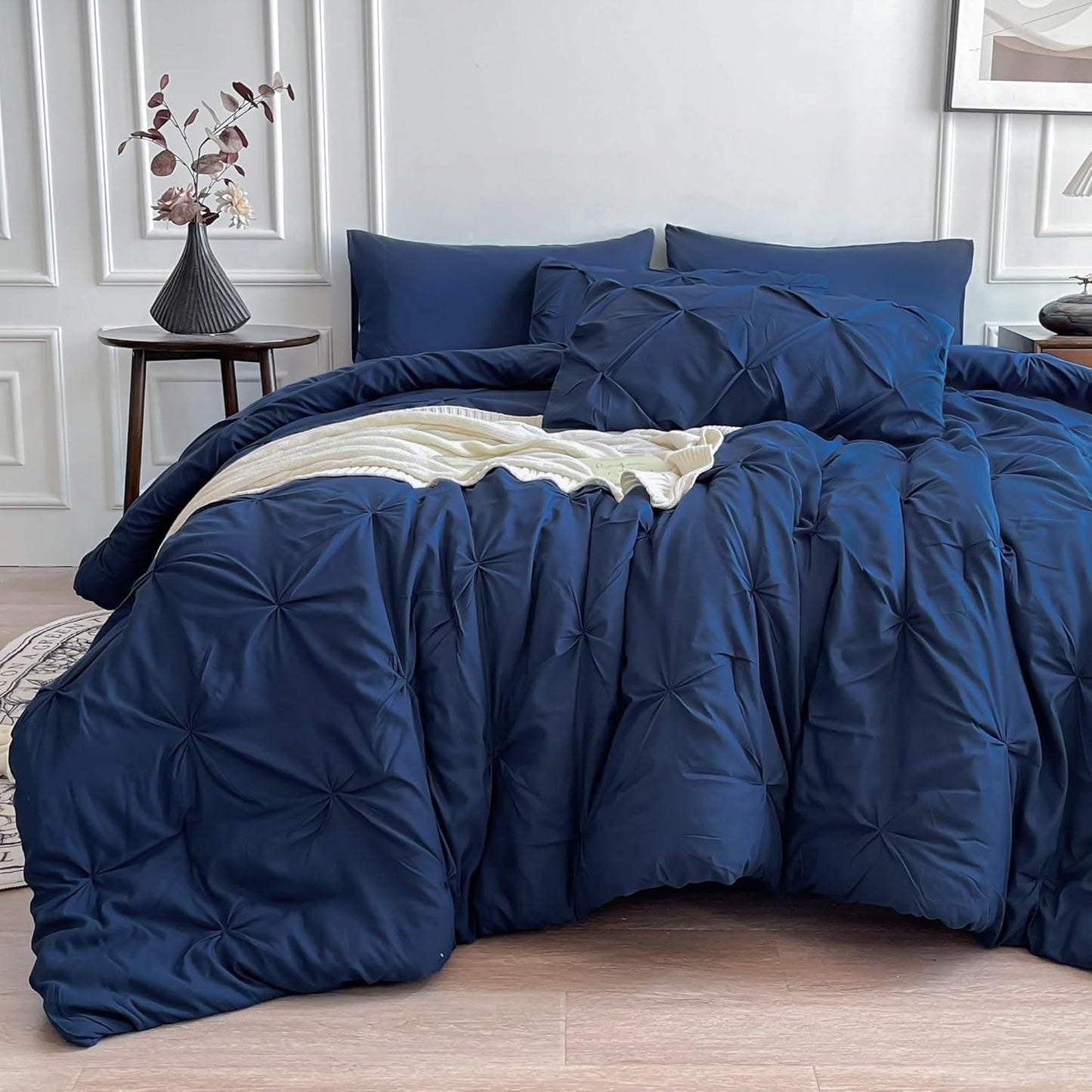 Maple&Stone Navy Blue Comforter Queen Size Bed in a Bag Set
