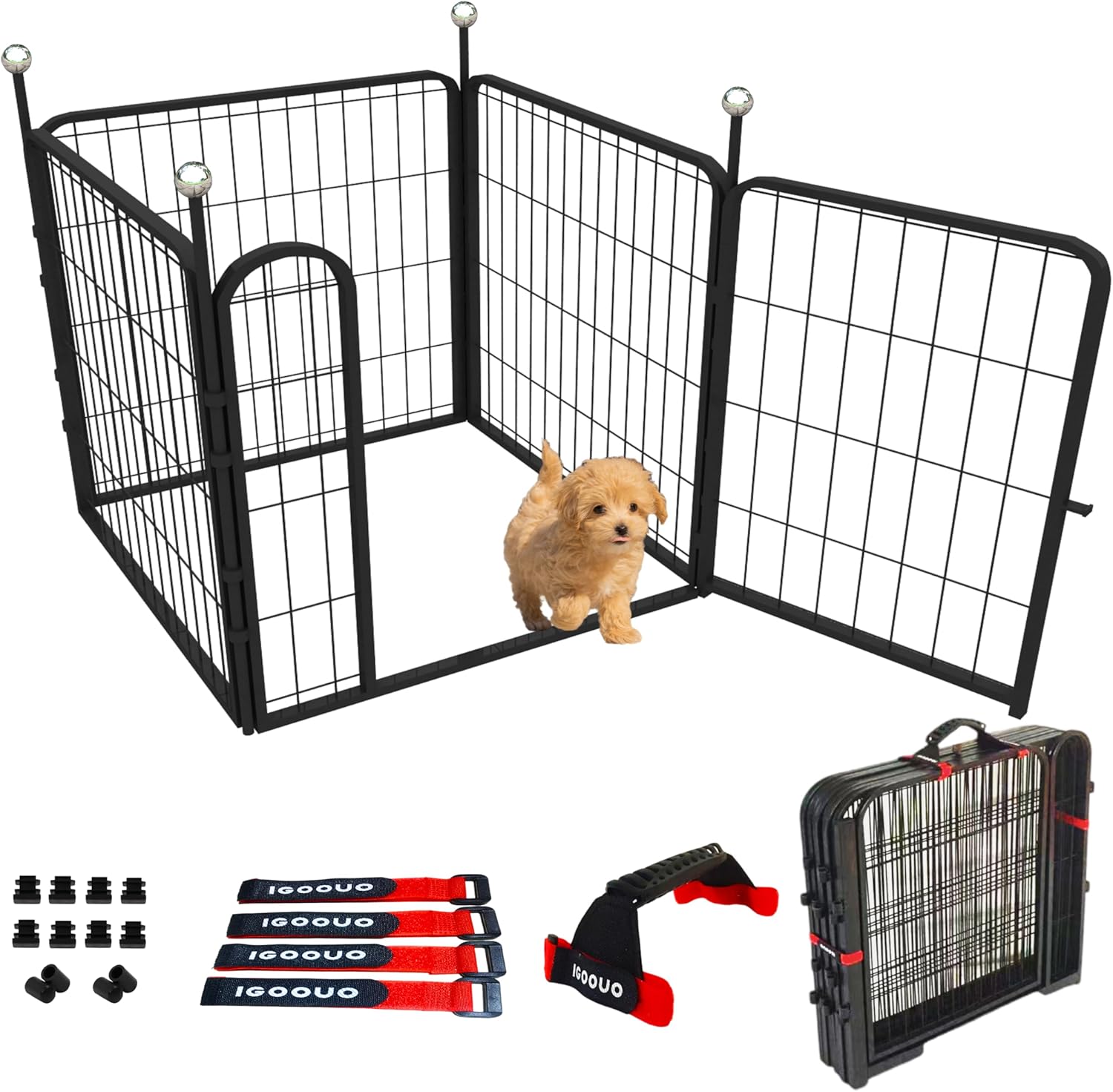 Portable Dog Playpen for Small Dogs - IGOOUO 24ft' Pet Pen