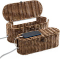 FairyHaus Cable Management Box 2Pack Brown - Handwoven Cord Organizer