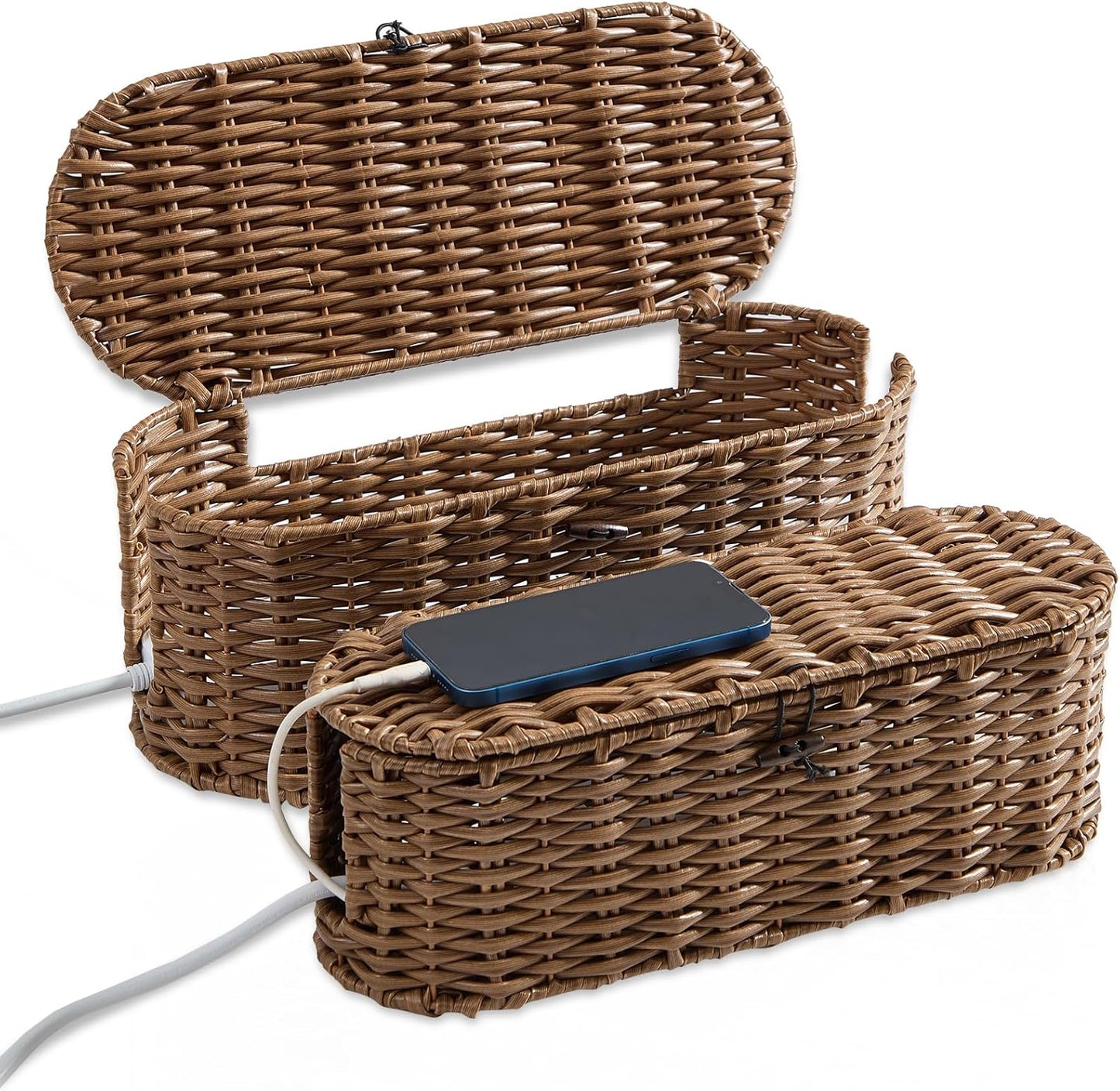 FairyHaus Wicker Cable Box Set - Hide Cords Stylishly