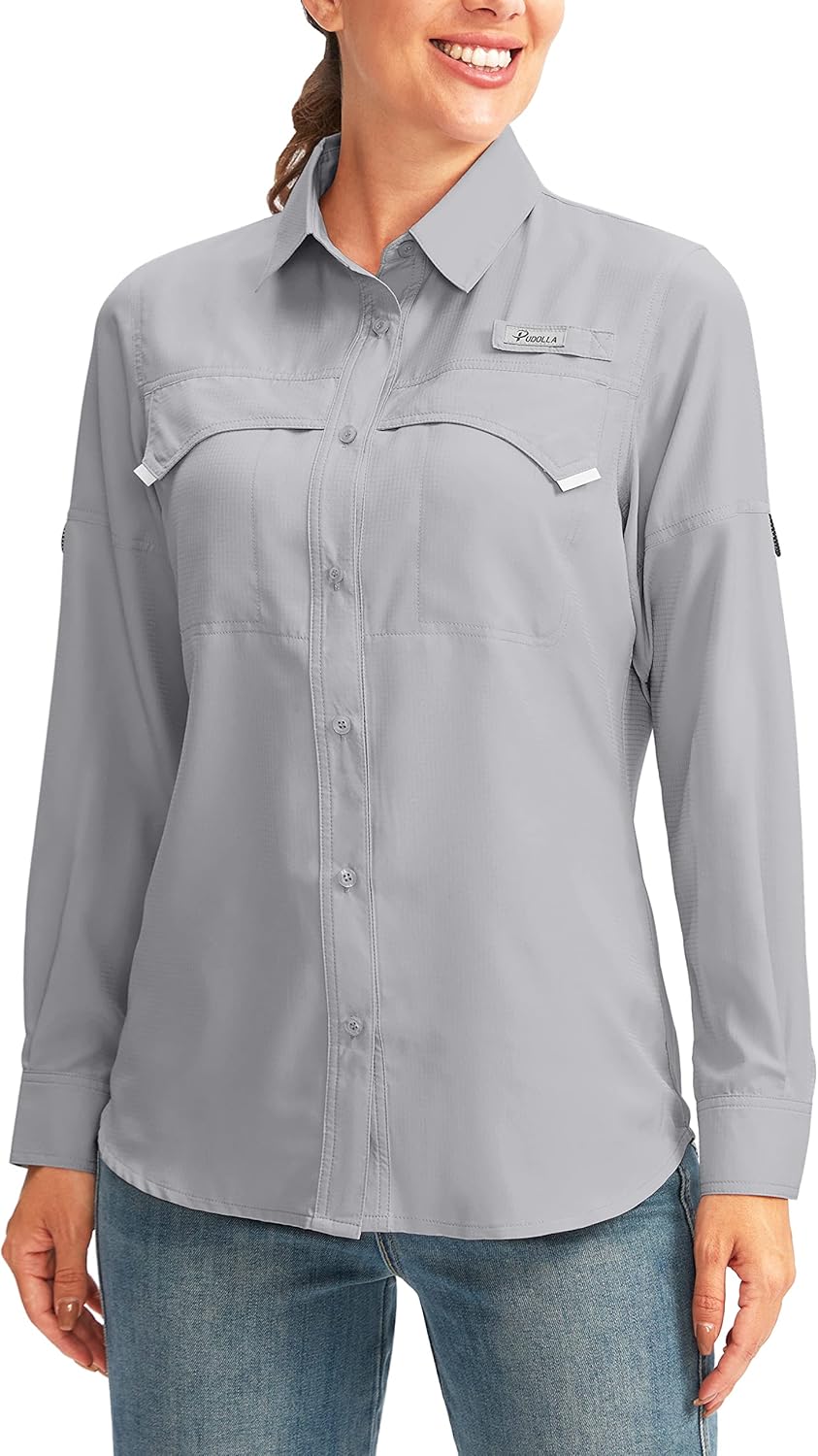 Pudolla Women's UPF 50+ UV Sun Protection Long Sleeve Shirts