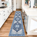 Washable Vintage Boho Runner Rug with Non-Slip Feature by Yamaziot