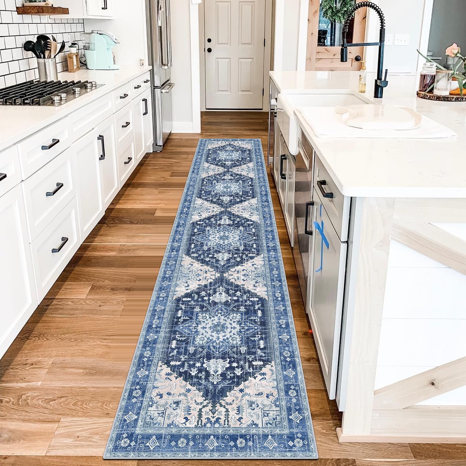 Yamaziot Washable Runner Rug - Vintage Boho Non-Slip Design