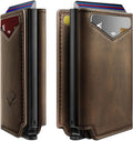 BULLIANT Men Leather Wallet Card Holder with Magnetic Flip - Sleek