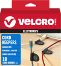 VELCRO Brand Cord Keepers - Soft Nylon Cable Clips to Organize Wires