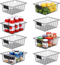 Wire Storage Baskets 8 Pack for Organizing - Removable Tags, Pantry