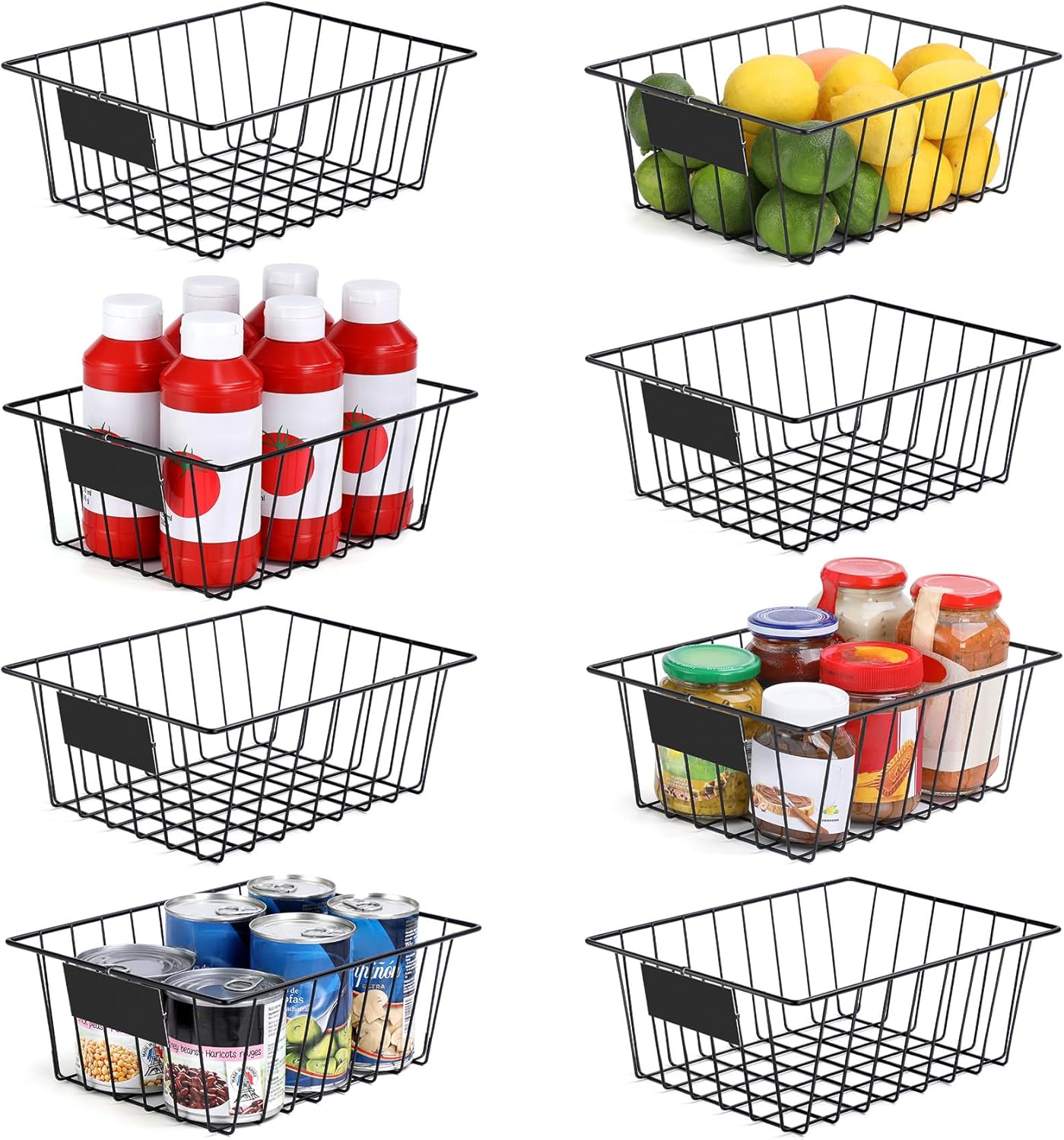 8 Pack Wire Storage Baskets for Organizing Your Home Efficiently