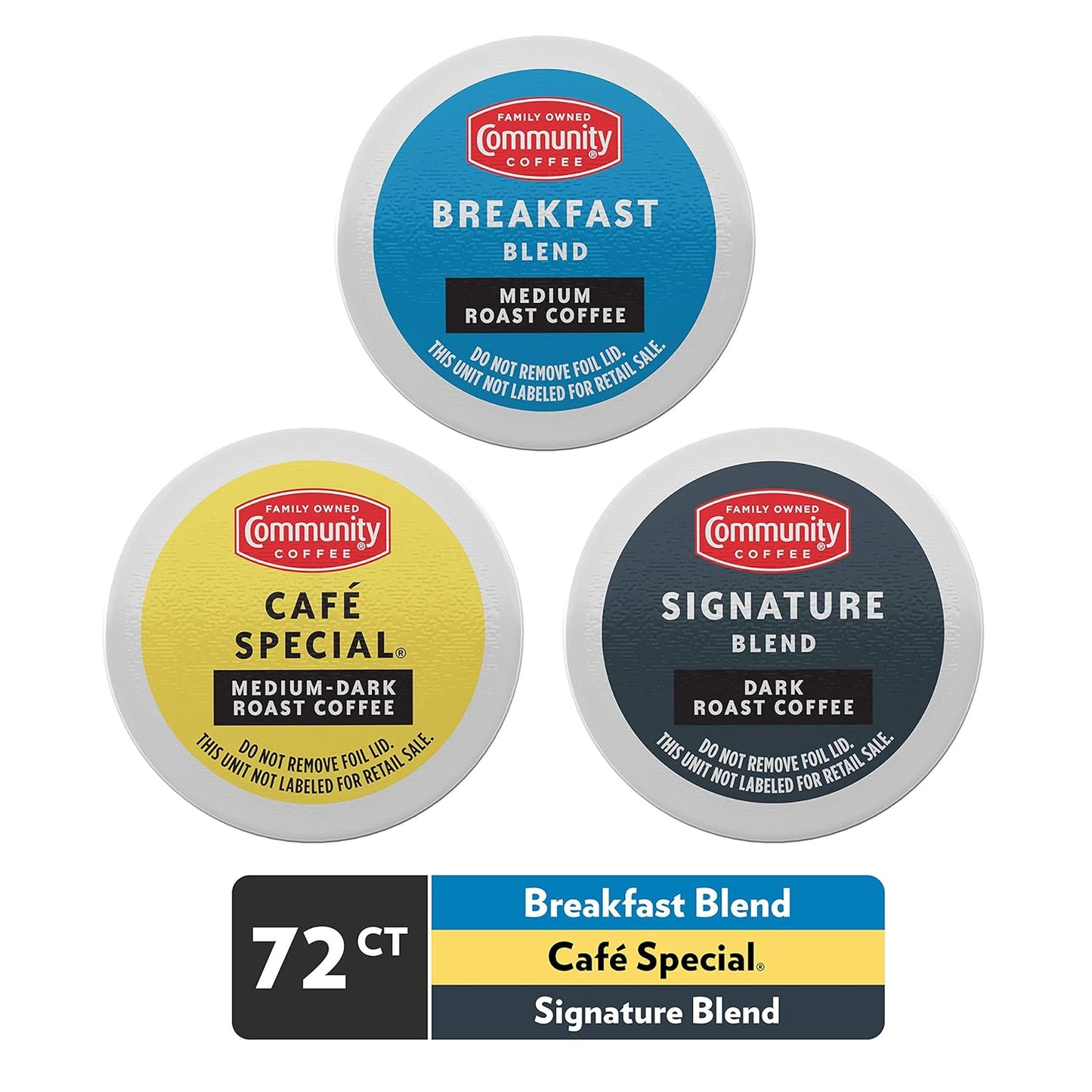 Community Coffee Variety Pack 72 Count Pods for Keurig Brewers