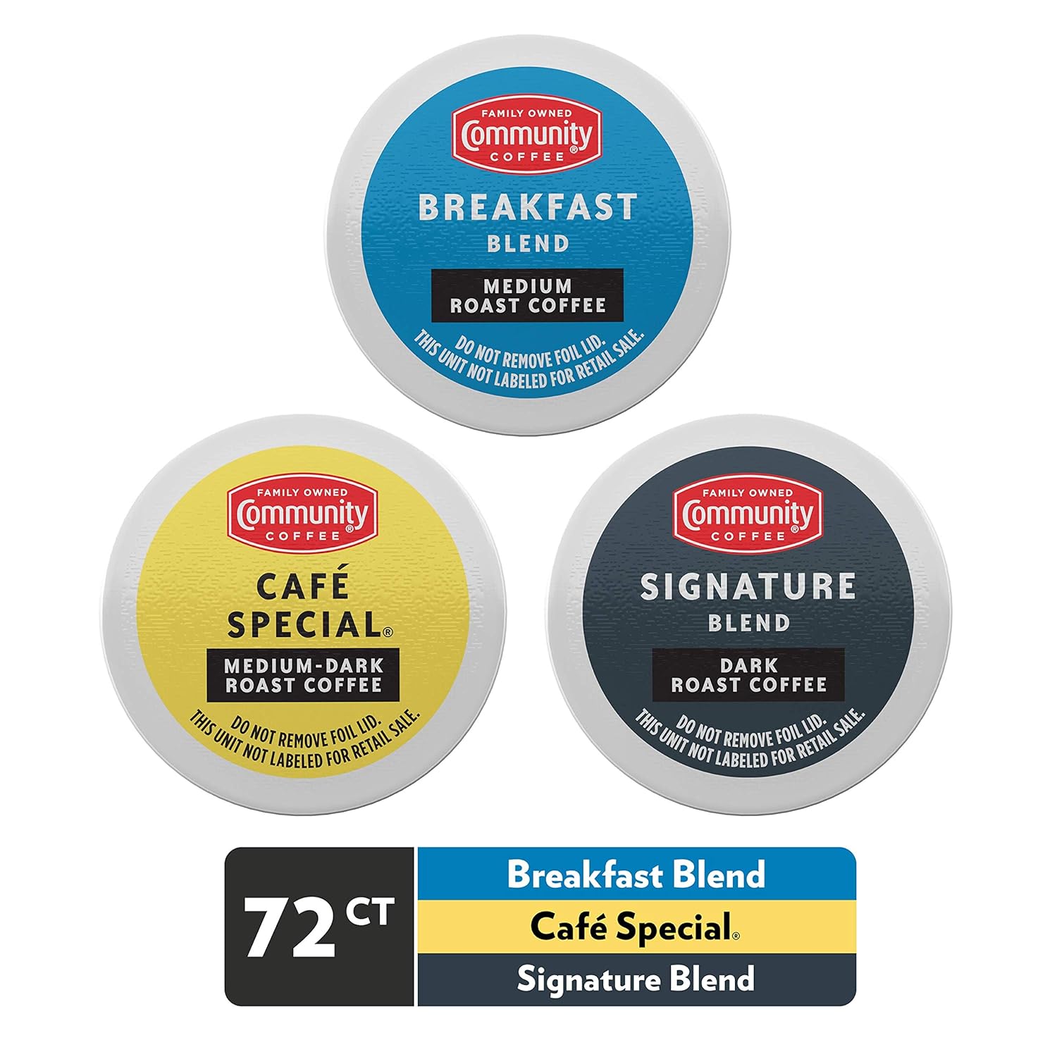 Community Coffee Variety Pack 72 Count Pods for Keurig Brewers