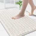 Chenille Bath Rug 36x24 in Ivory - Ultra Soft Shaggy Mat