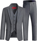 Boys Slim Fit Formal Suit Set with Vest and Extra Tie - Adjustable
