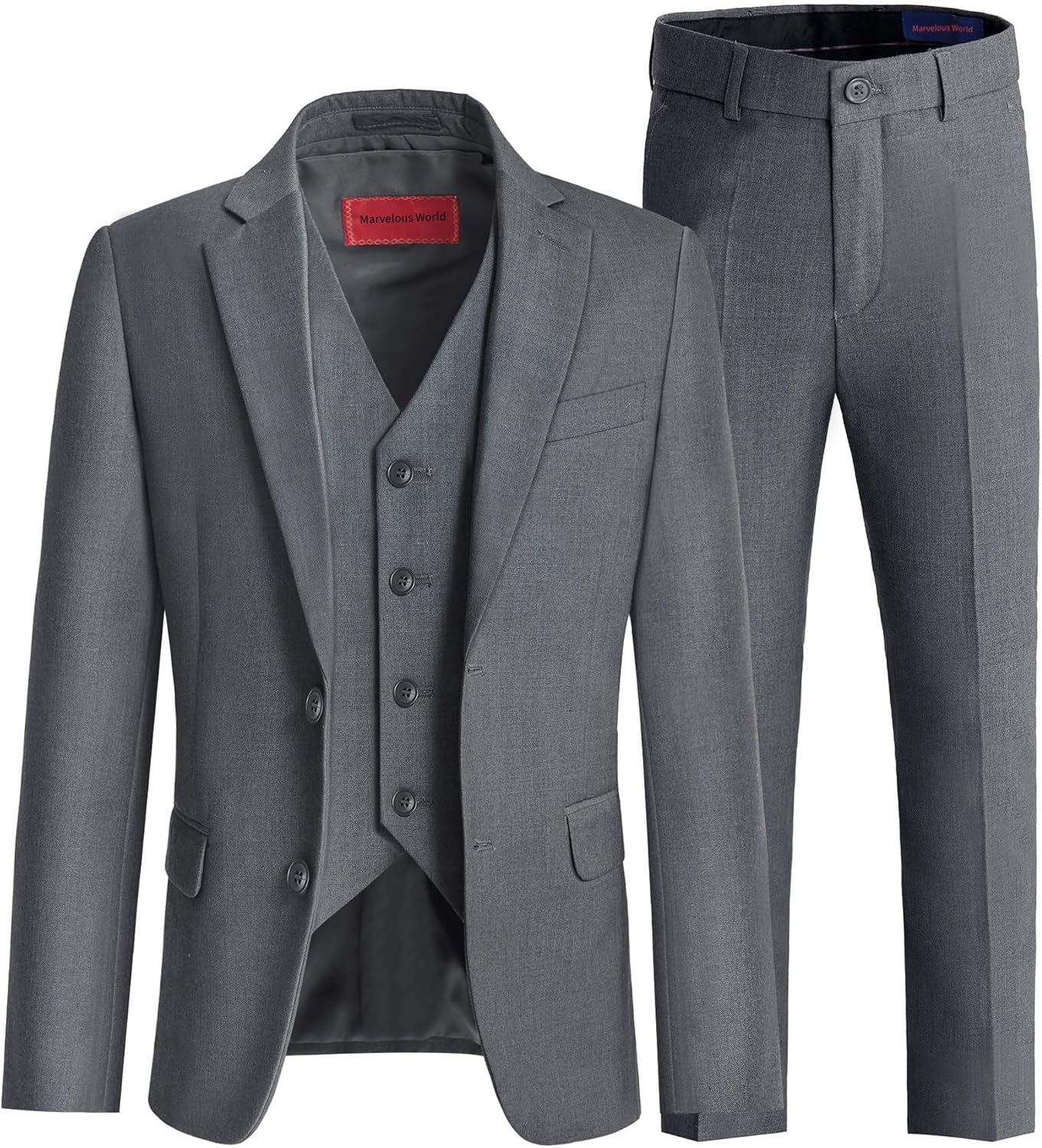 Marvelous World Boys' Slim Fit Suit Set for Formal Events