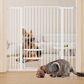 Extra Tall 55 in Metal Dog Gate with Cat Door - Pressure Mount Safety