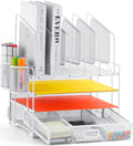 Marbrasse Desk Organizers 4-Tier Mesh File Organizer - Compact Desktop