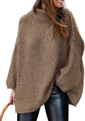 Women's Turtleneck Oversized Chunky Knit Sweater - Cozy Fall Fit