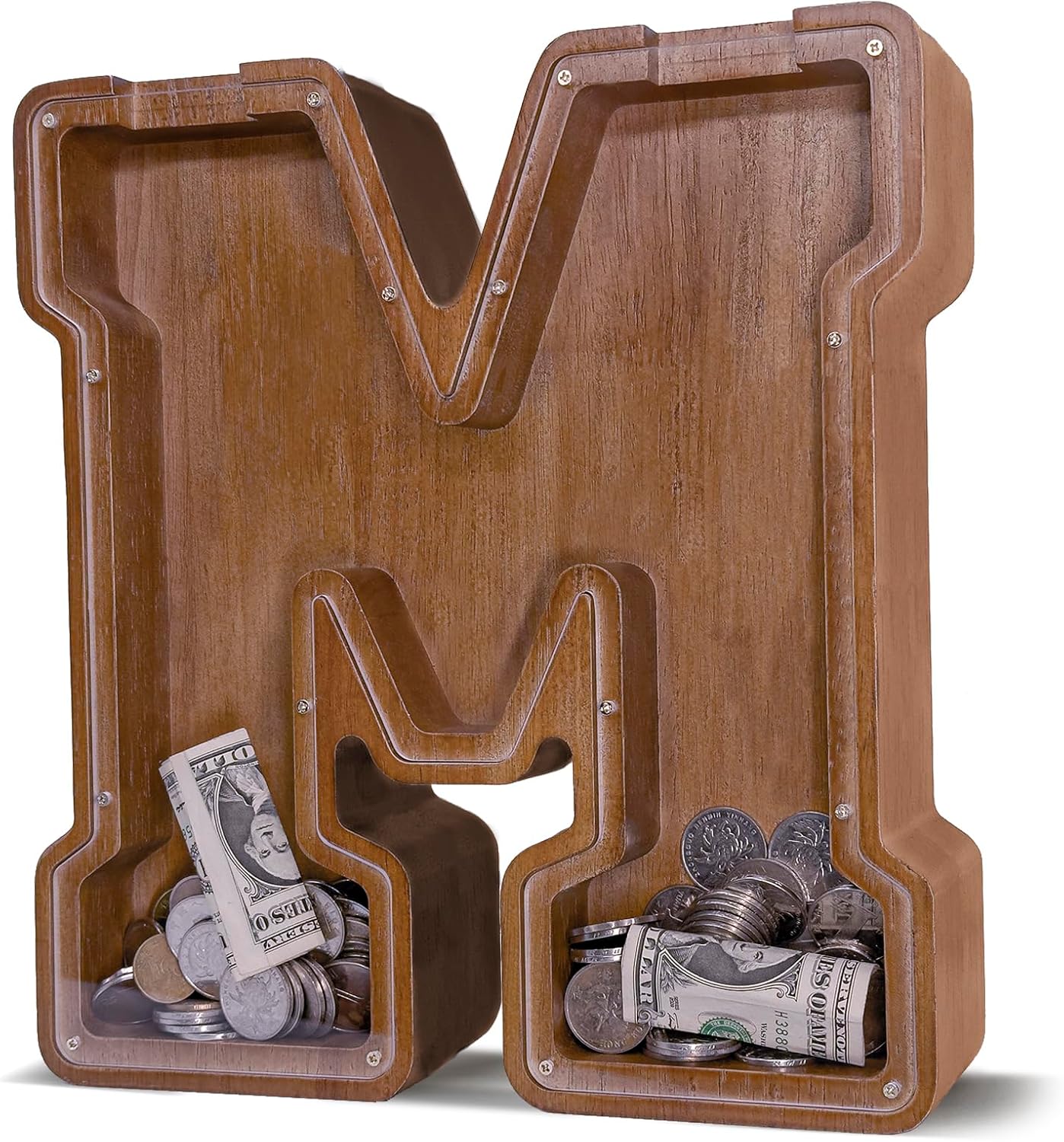 Wooden Letter Piggy Bank for Kids Personalized Coin Bank