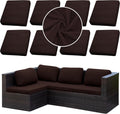 Stretch Patio Cushion Covers 8-Pack - Thick Jacquard Textured Fit