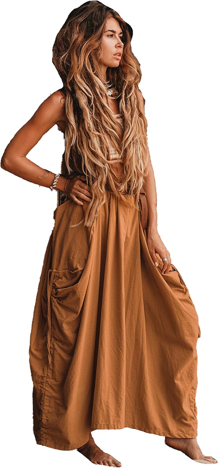 Women's Maxi Boho Skirt with Pockets - Organic Cotton Comfort