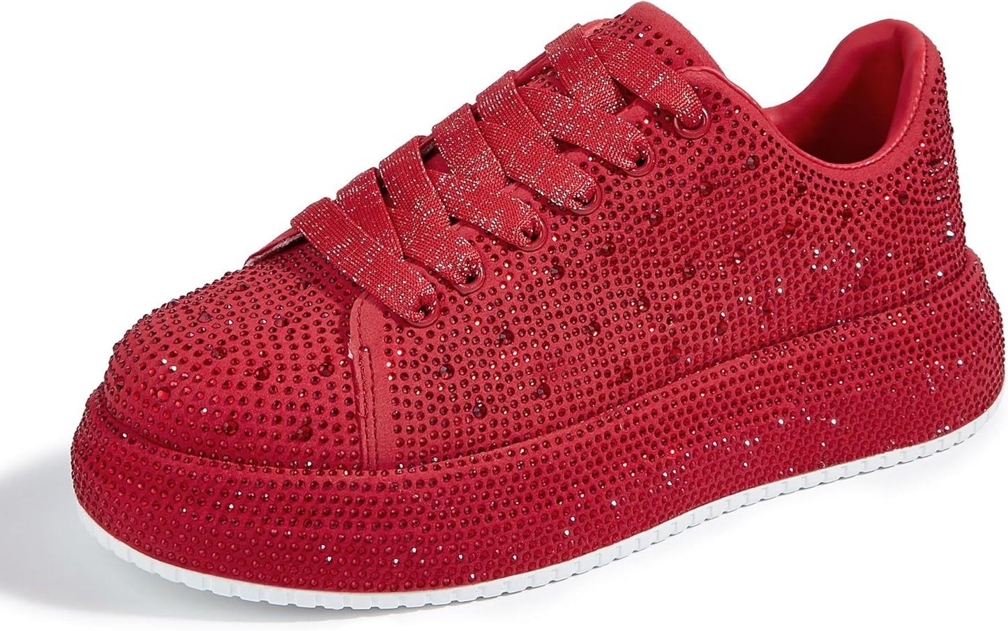 Sparkly Rhinestone Sneakers for Women - Stylish Platform Shoes