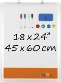 White Board Cork Board Combo 18x24 in - Versatile Wall Memo Board