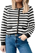 Womens Cardigan Sweater Long Sleeve Button Down - Tweed Knit