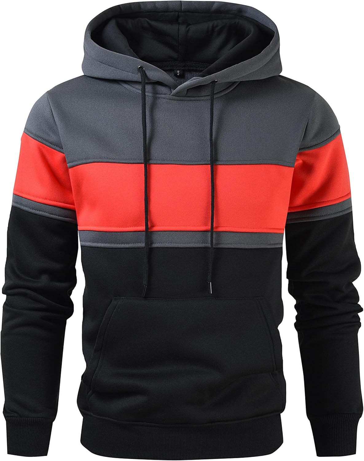Men's Novelty Color Block Pullover Hoodie for Cozy Comfort