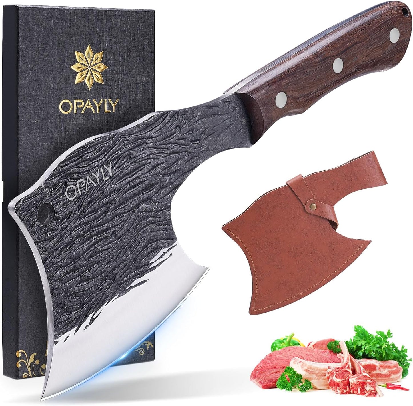 Heavy-Duty Bone Chopper Knife for Meat Cutting and BBQ