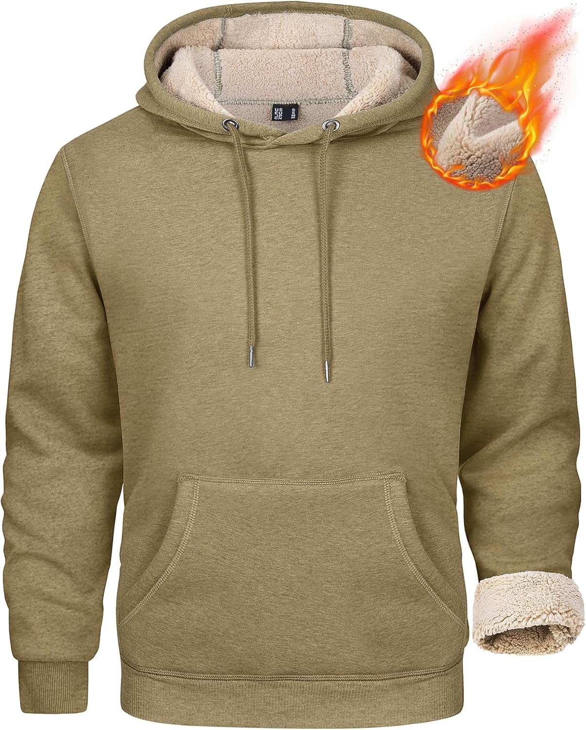 MAGCOMSEN Men's Heavy Hoodie Sherpa Fleece Lined Pullover