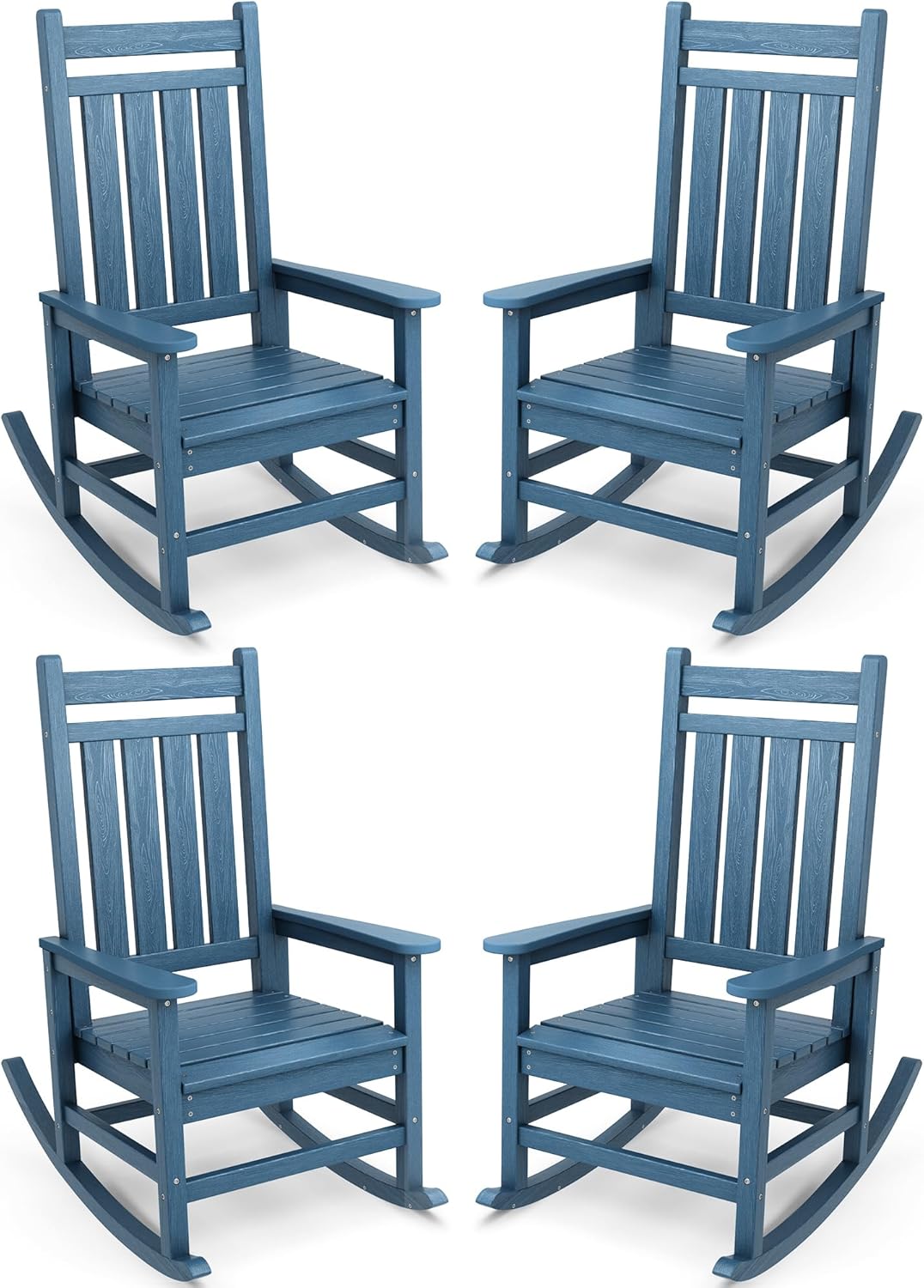 SERWALL Outdoor Rocking Chair Set of 4 for Lawn and Garden