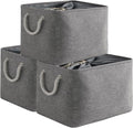 Storage Basket for Organizing 16x12x12 in 3 Pack - Neutral Grey