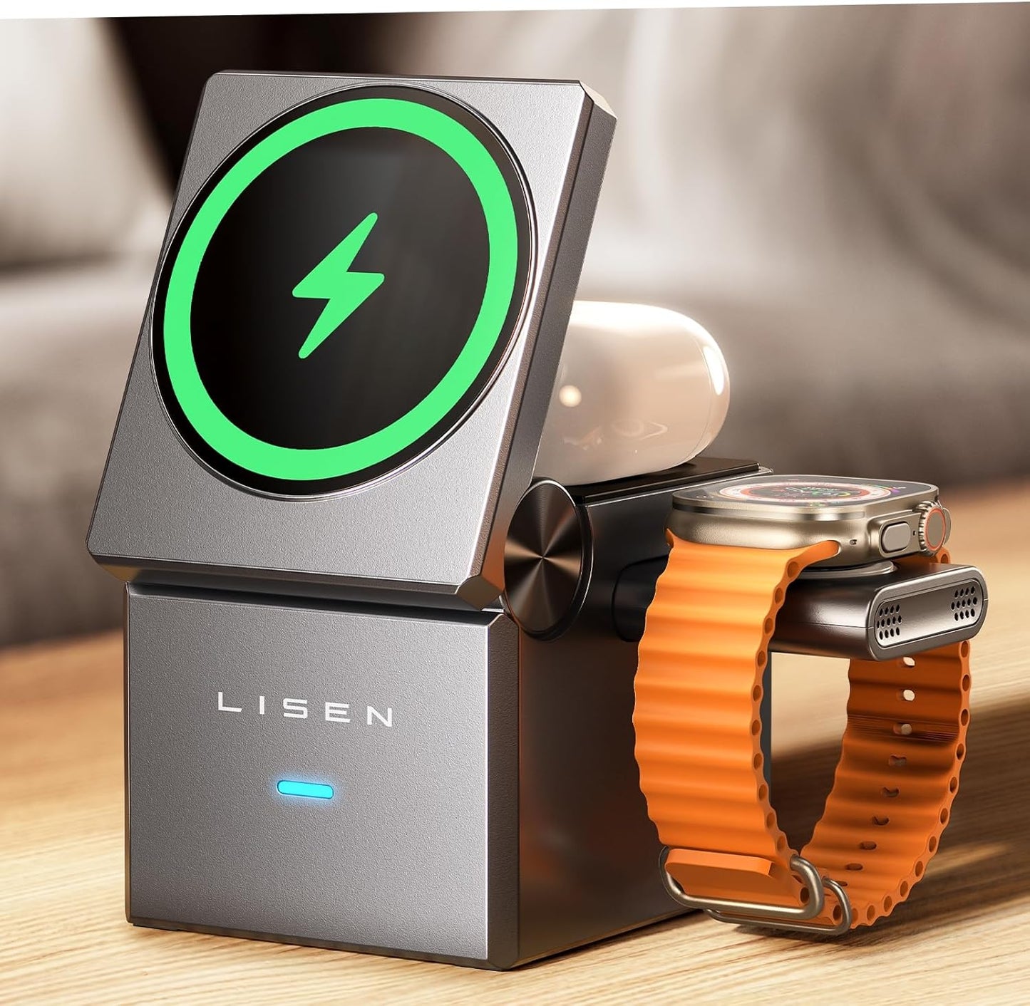 LISEN 3-in-1 Magsafe Charger: Stable & Foldable