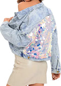 Justalwart Oversized Denim Jacket for Women - Casual Layering