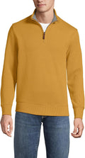 Lands' End Bedford Rib Quarter Zip Sweater - Soft Cotton-Poly Layer