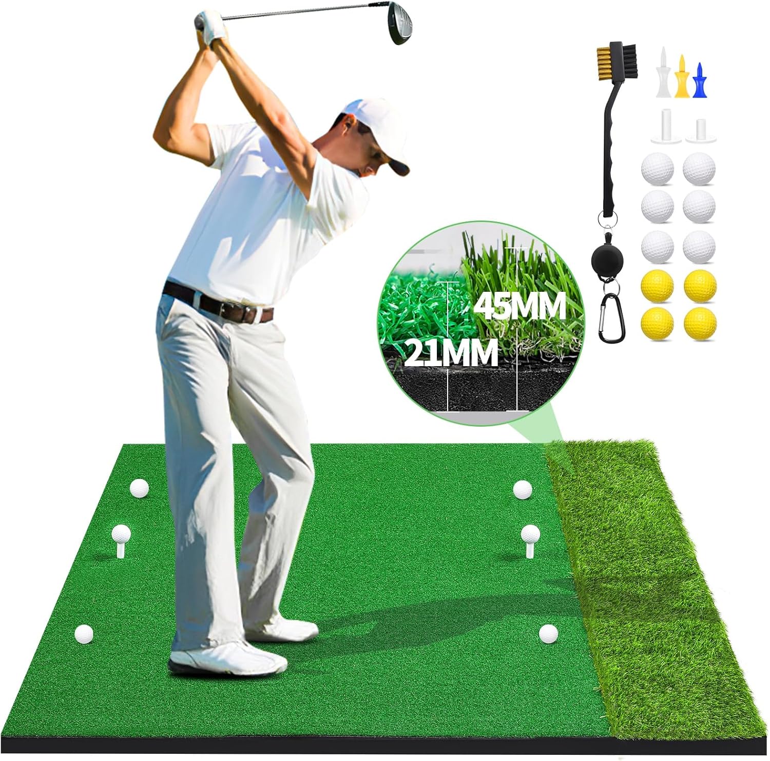 Premium Golf Hitting Mat Set - Improved Durability & Performance