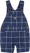 Baby Boys Overalls - Short Plaid 100% Cotton OshKosh