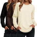 Ficerd 3 Pack Women's Long Sleeve Tunic Tops (Style QV3J)