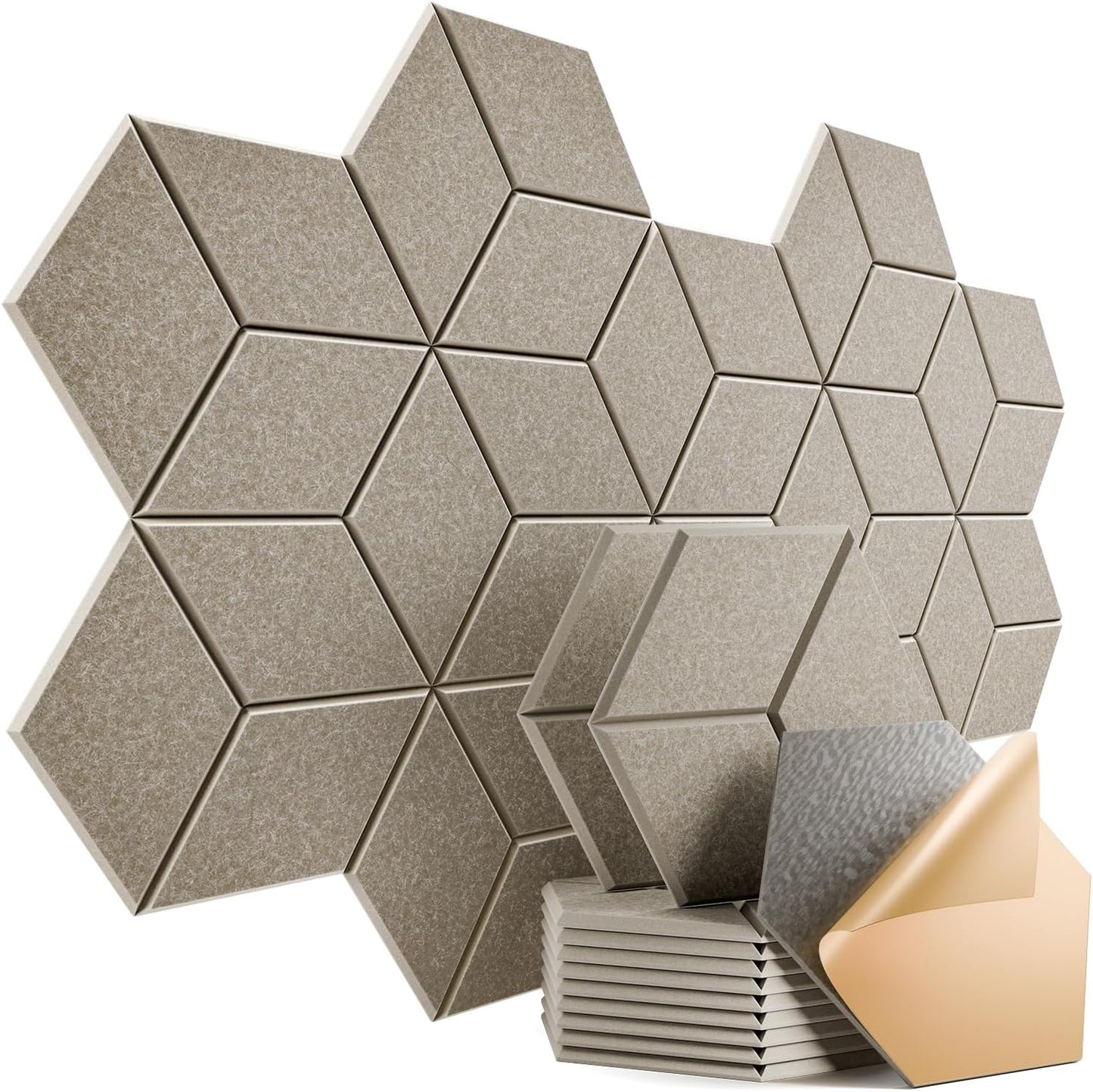 12 Pack Self-adhesive Acoustic Panels for Soundproofing Needs
